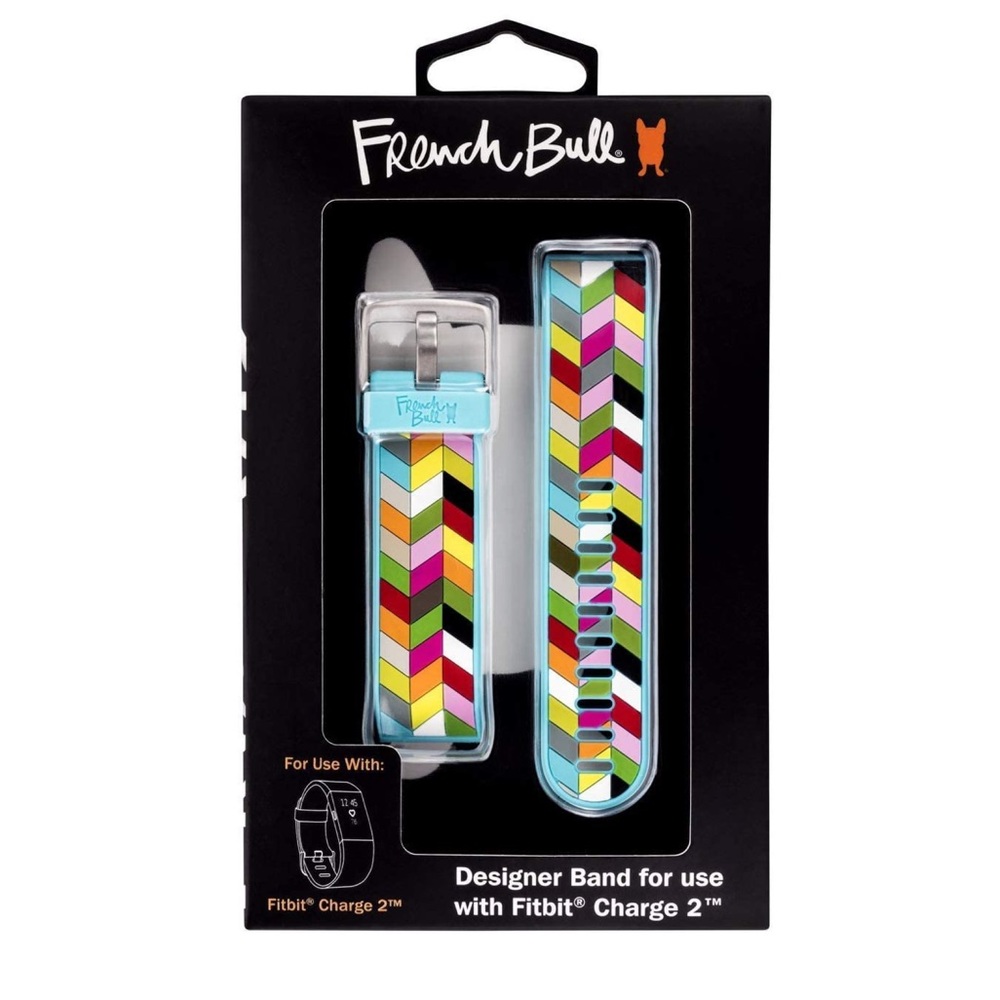 French Bull Silicone Band Fitbit Charge 2 Rainbow Blue Ziggy